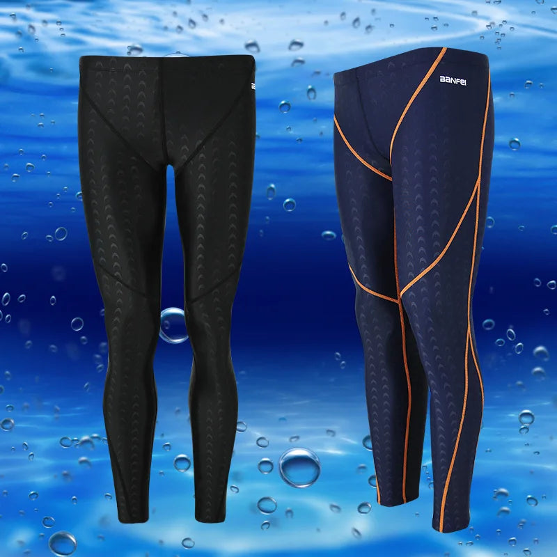 Men's Swimwear Long Swimsuit Protective Rush Guard Waterproof Swimming Trunks Professional Sport Men Jammers