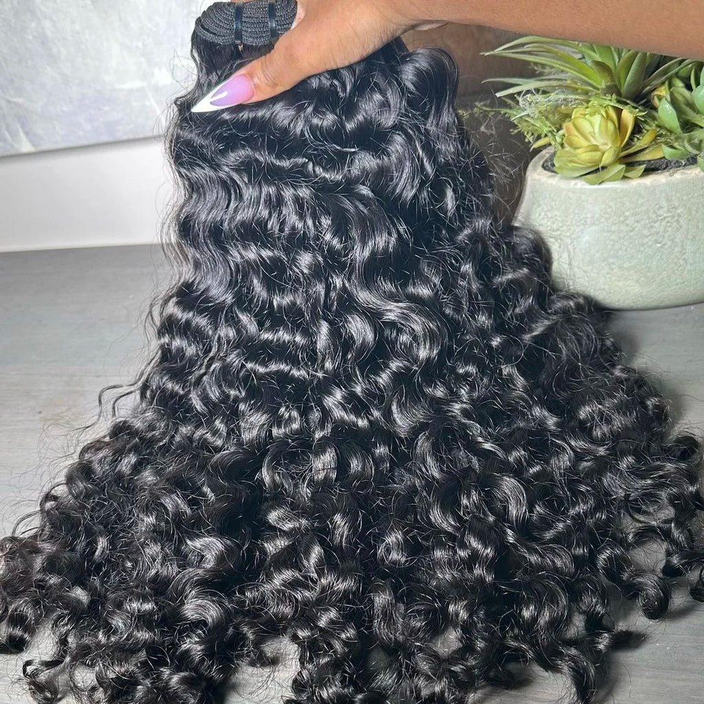 Natural Raw Human Hair 100% Cambodian Wavy Vietnamese Burmese Curly Hair Extensions Burmese Curly Indian Hair Bundle BouncyCurly