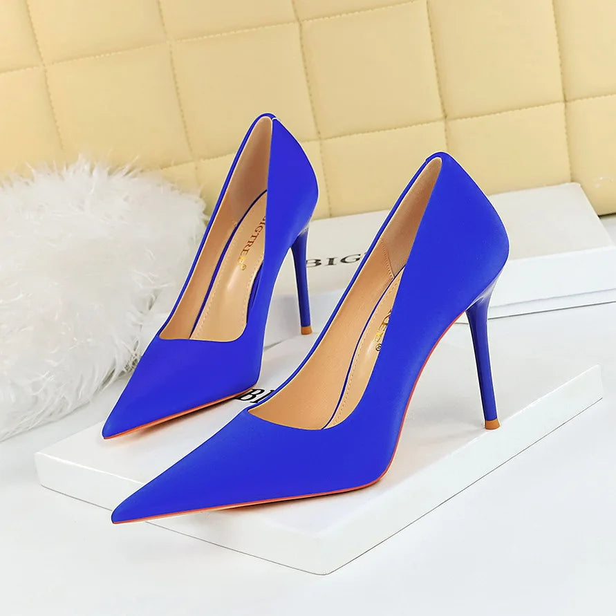 Fashionable and Simple Foot Repair for Skinny Ultra High Heels Thin Heels Shallow Mouth Pointed High Heels Women's Shoes