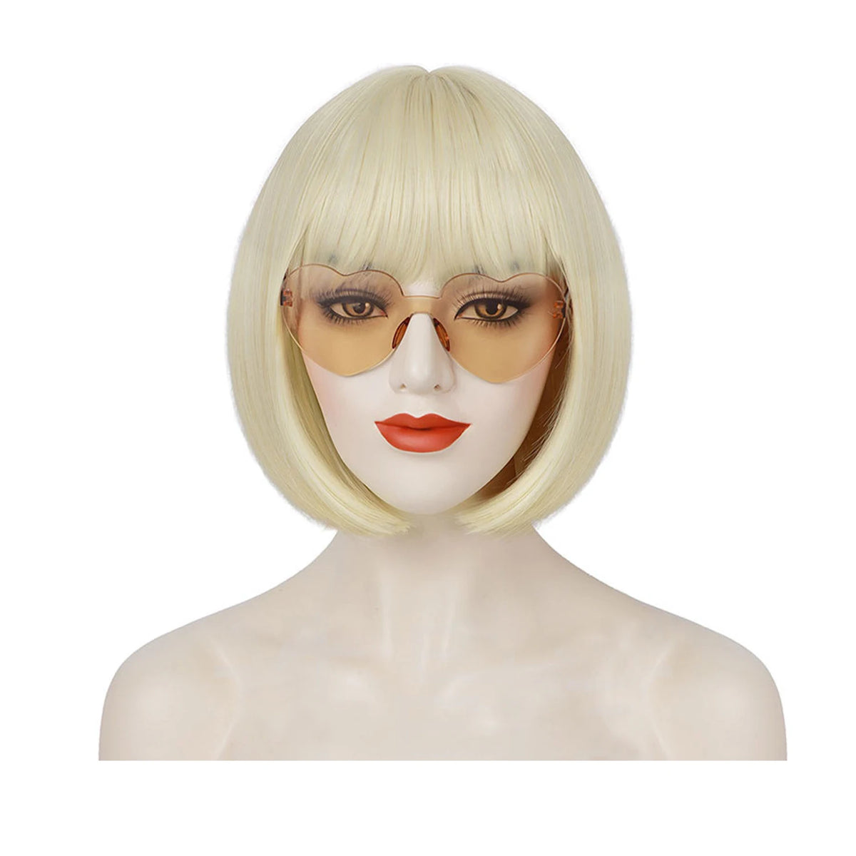 Short Black Straight Wig with Bangs Women Bob Shoulder Length Wigs Heat Resistant Fiber Synthetic Hair Wigs Natural Looking