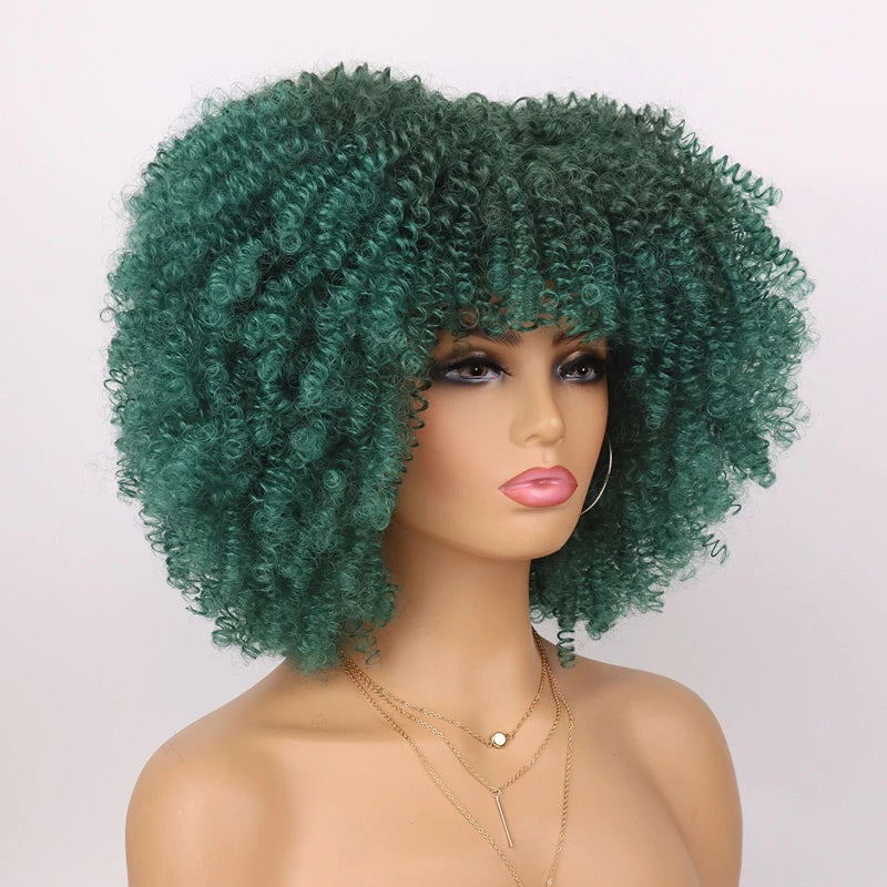 Cheap Price French Kinky Curl Curly Wig Neutral Short African for Cosplay Synthetic High Temperature Fiber Black Women's Wig