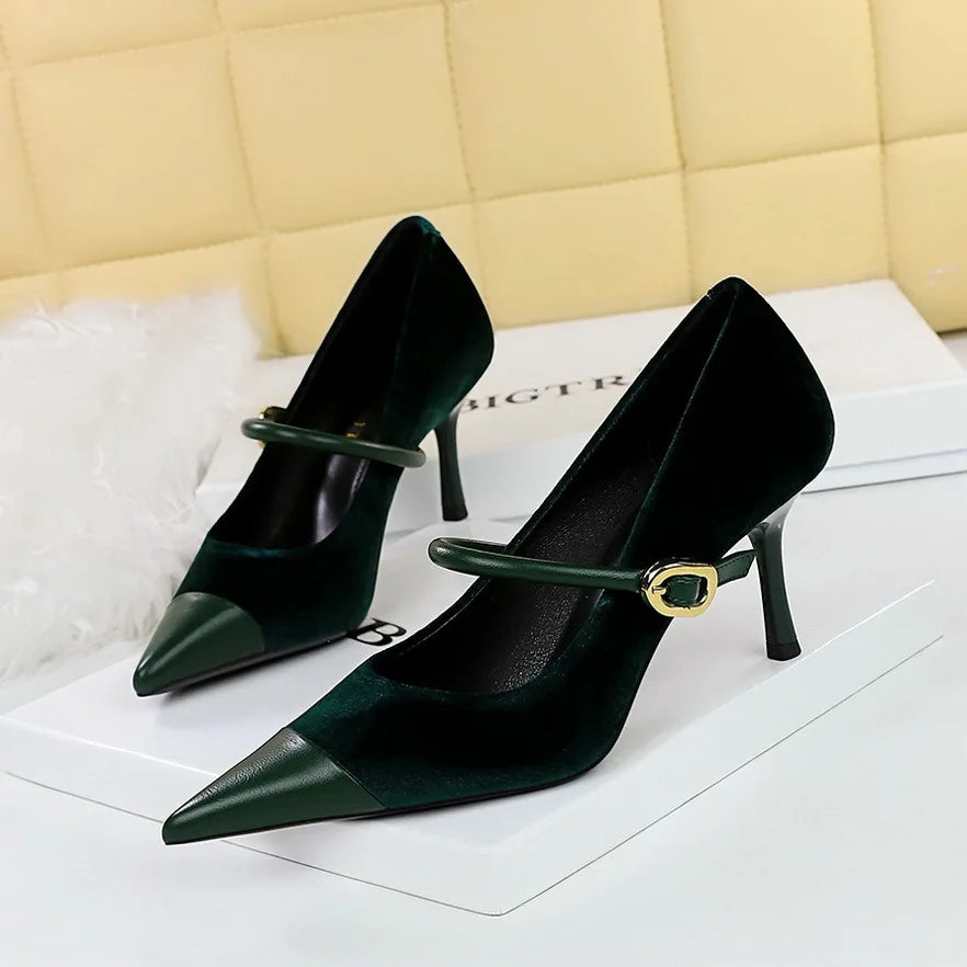 Sandales Talon Femme Pointed Toe Office Shoes Women Slide New Design Fancy High Heels