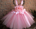 Girls White Tutu Dress Kids Tulle Dress with Red Petals Flower and Ribbon Bow Children Birthday Bridal Wedding Costume Dresses