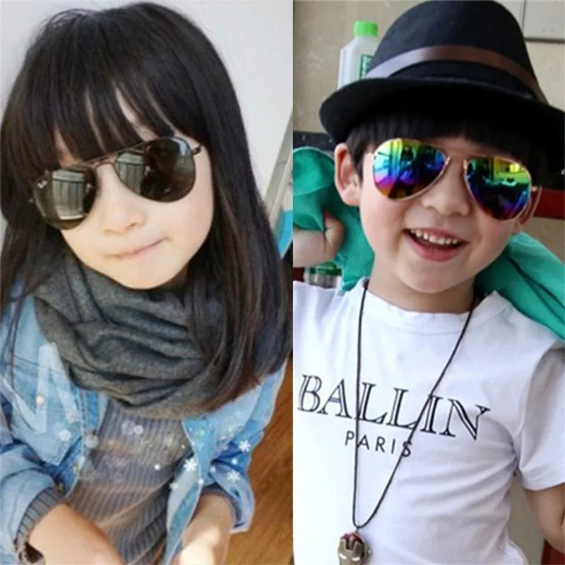Sunglasses new fashion baby kids boy girl Pilot sunglasses metal frame goggles glasses for kids children sun glasses