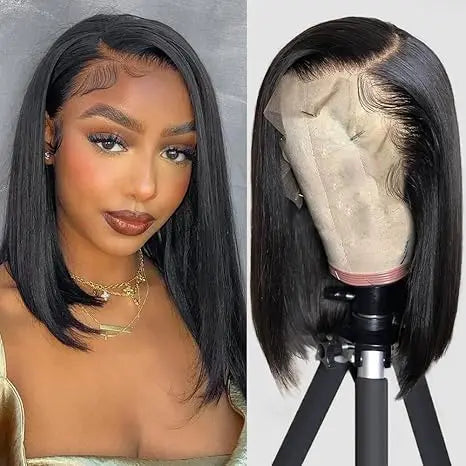 Wholesale Double Drawn Straight Bob Wig with 13x4 HD Full Lace Front Raw Virgin Cuticle Aligned 100% Human Hair for Black Women