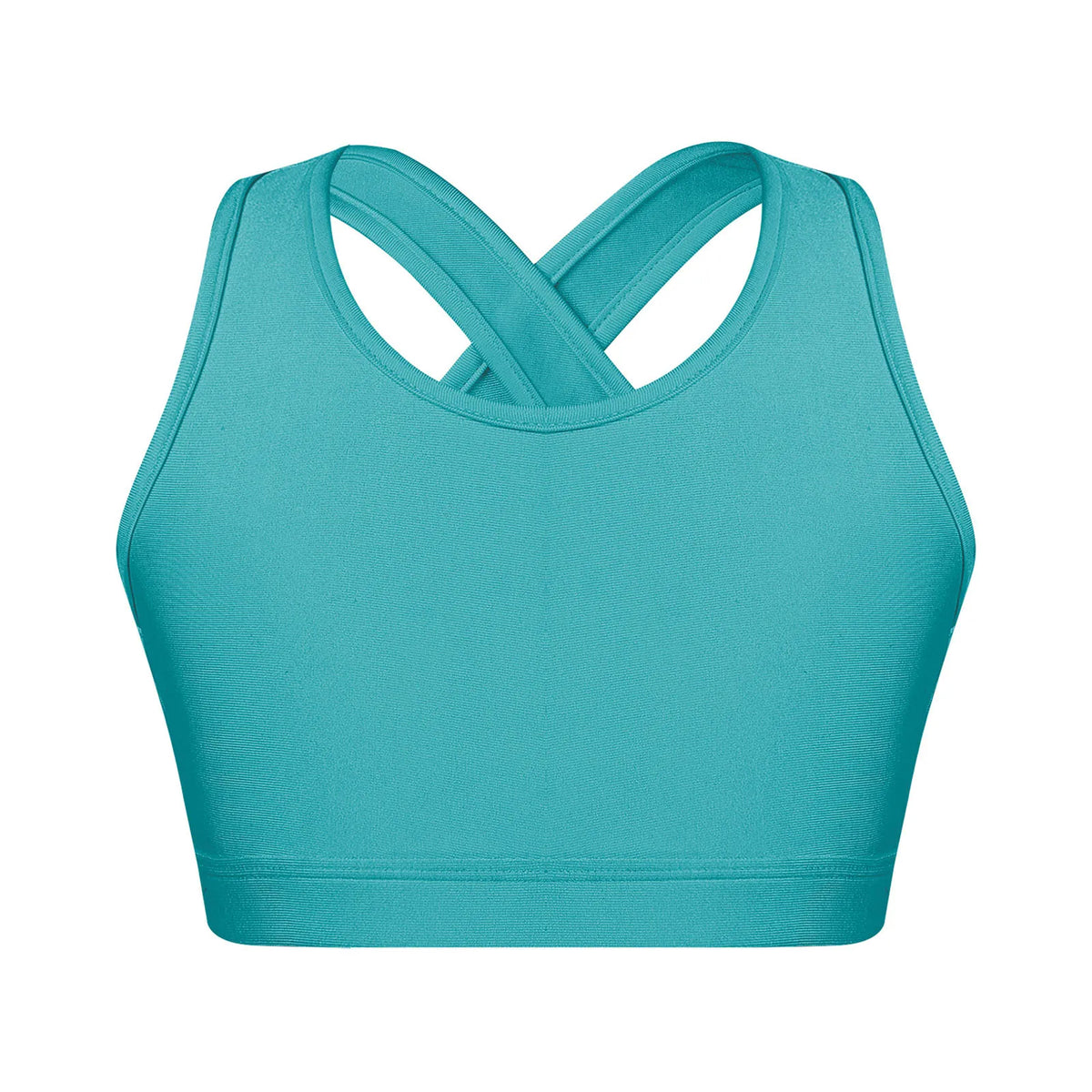 Kids Girls Sports Tracksuit Bra Vest Sleeveless Keyhole Back Camisoles Gymnastic Costume Street Dancewear for Running Gym Yoga
