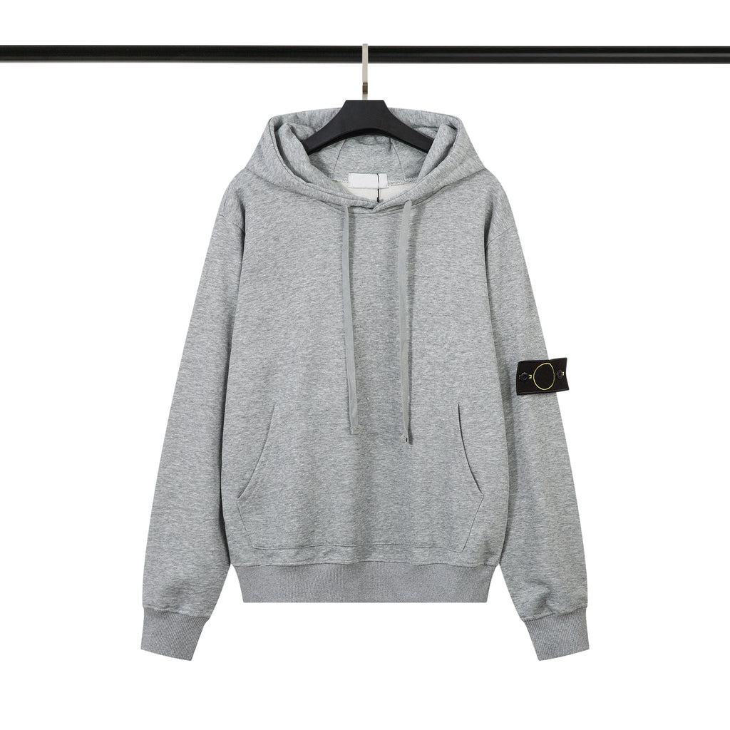 High Quality Men Heavyweight Cotton Terry Sweatshirts Badge Pullover