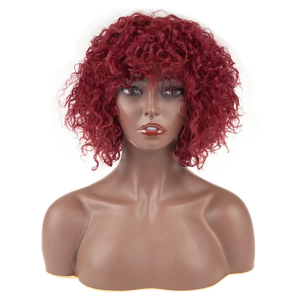 Afro Kinky Curly Wig Sleek Wholesale Factory Supplier High Temperature Heat Resistant Cosplay Kinky Curl Synthetic Hair Wigs
