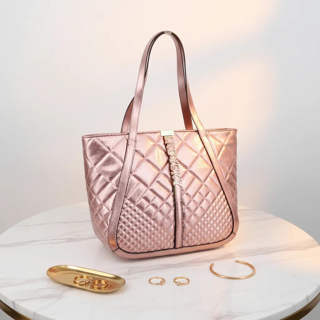 Top Product 2025 Ladysky Super Fiber Autumn Zipper Closure Fashion Ladies Shoulder Tote Bag Quality Factory Supplier 35