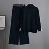 Boutique Wholesale 2026 Autumn Knitted Half High Neck Sweater Thickened Loose Leisure Pants Women's Set