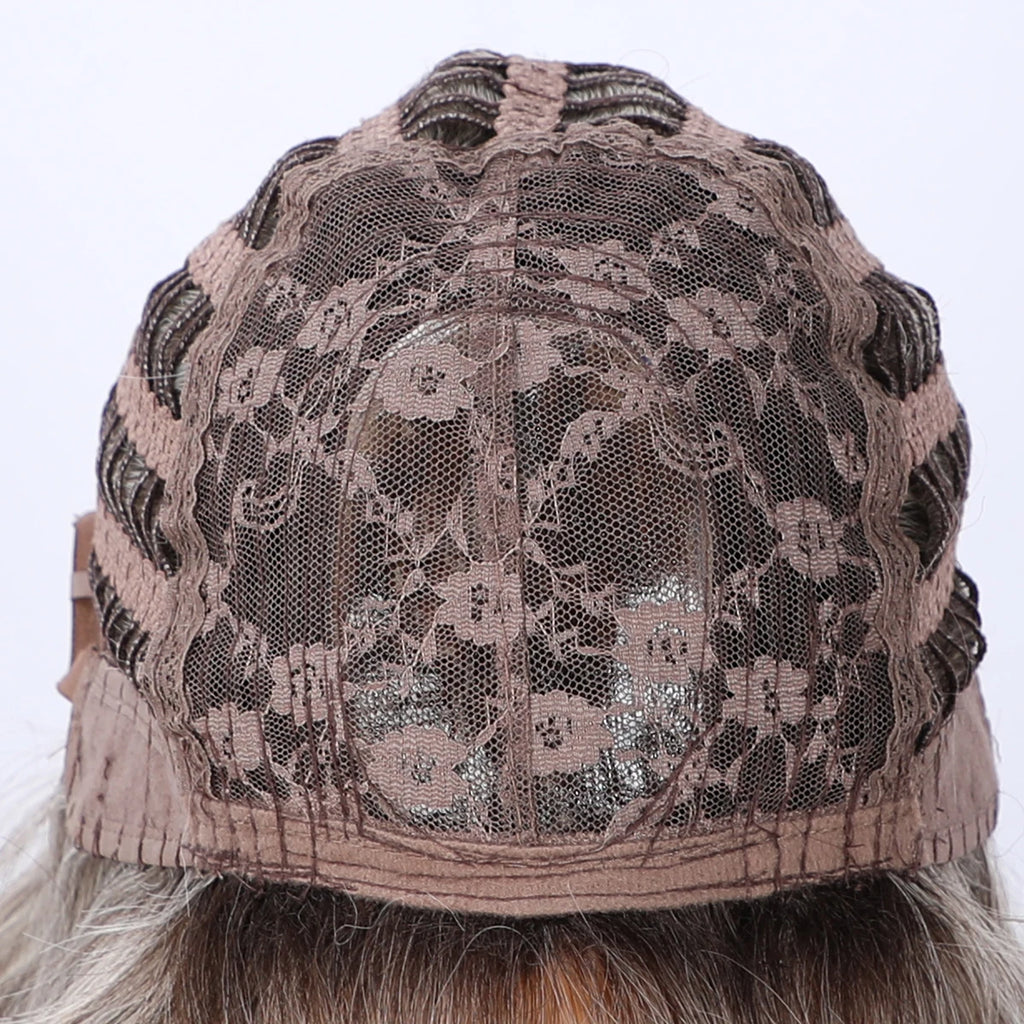 2026 SMILCO European and American Fashion Wigs Women Gray Gradient Straight Hair Wigs Synthetic Lace Front Brown Wig SM360