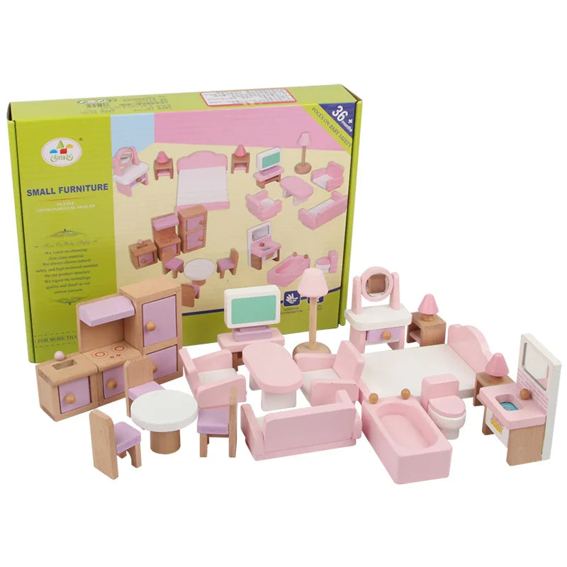 Pink Small Furniture Kitchen Puzzle Toys