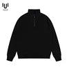 Cotton Men Fleece Half Zip up Collar Hoodie Sweater Jumper Oversized Sweatshirt