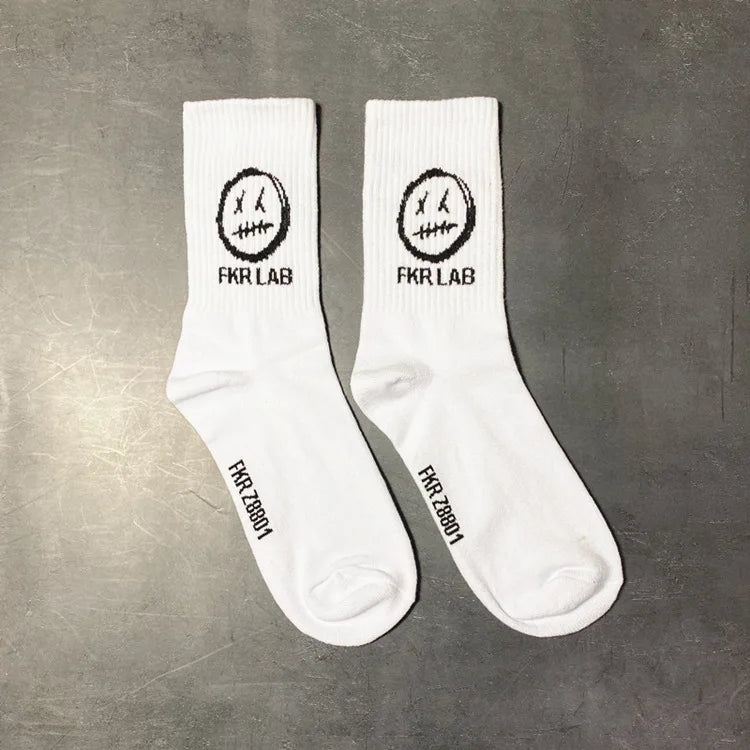 Anime Socks Men Women Couples Grimace Tall Hip hop Wild Happy Funny Street Fashion Cartoon Korean College Style Basketball Socks