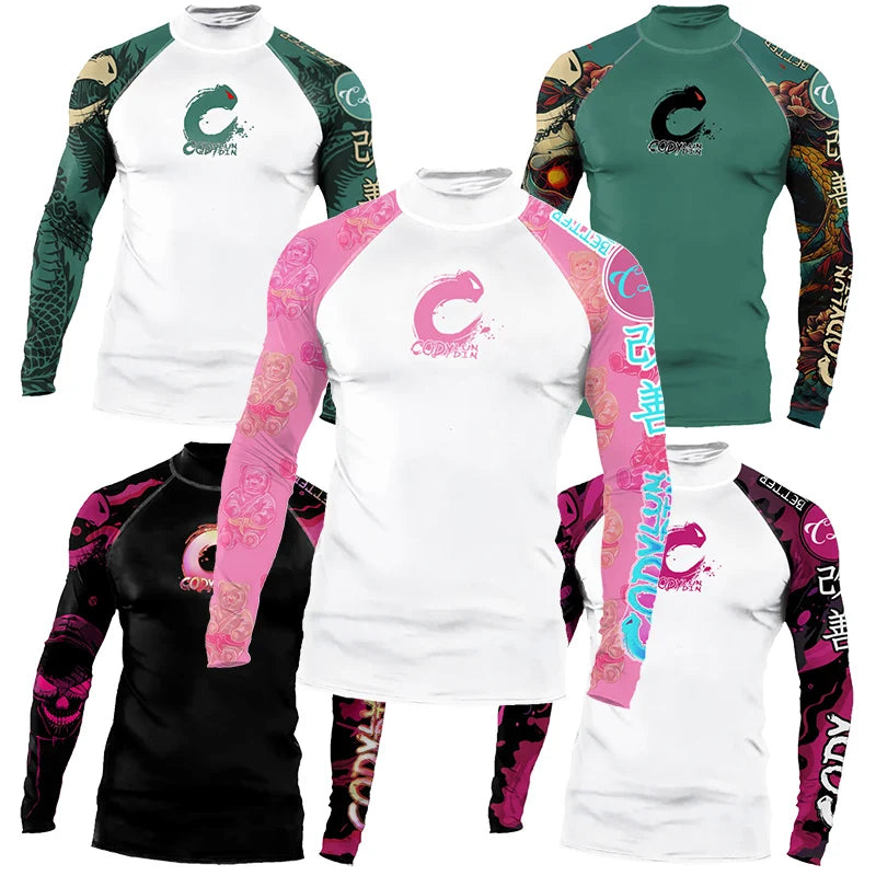 High Quality Custom Logo Design Your Own Performance Fitness Shirt Quick Dry UV Protection Long Sleeve Fishing Rashguard for Men
