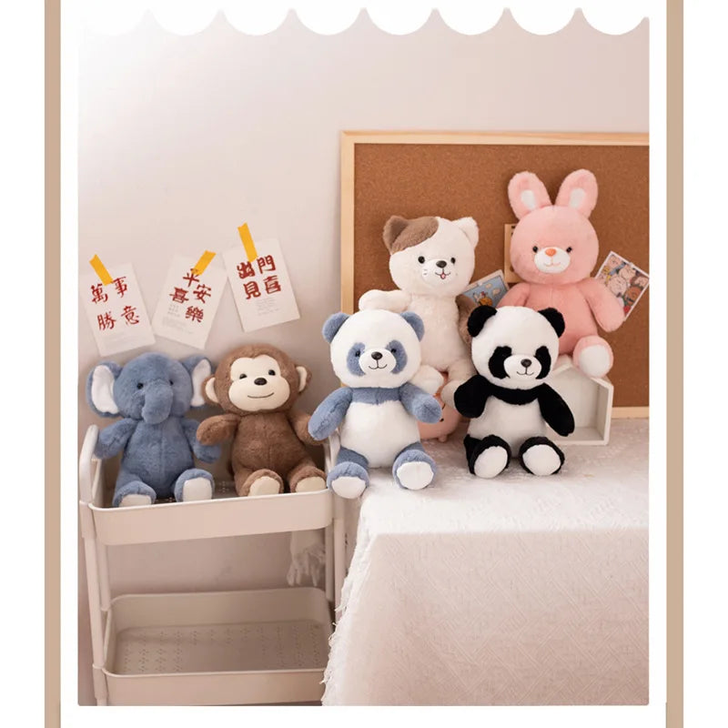 Wholesale Prices Cute Girl Heart Cute Panda Doll Little Monkey Elephant Toy Plush Doll Birthday Gift