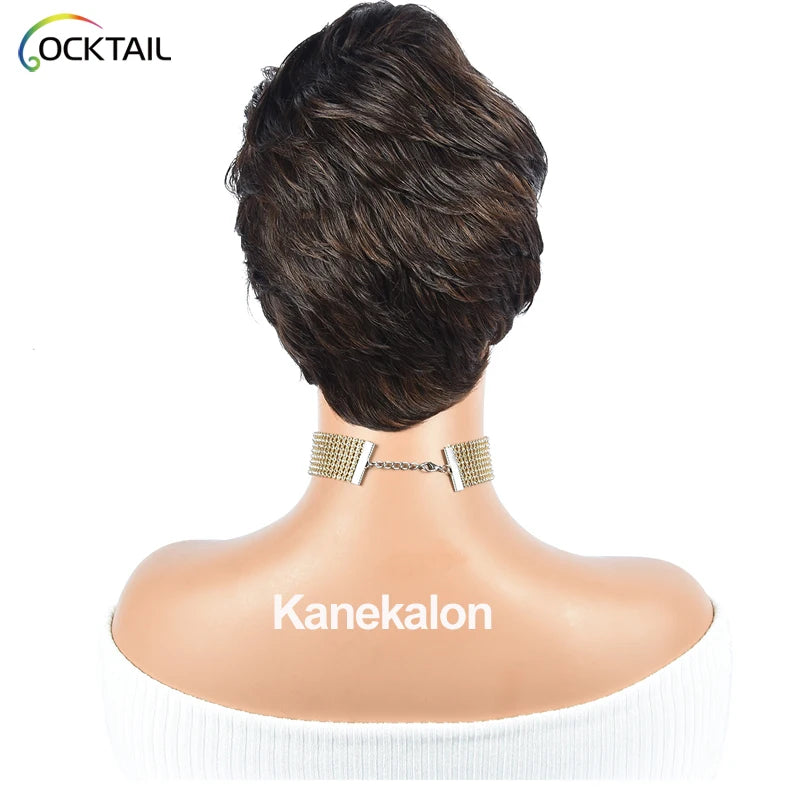 Kanekalon Fiber Short Cut Synthetic Wigs, Different Colors Synthetic Wig for Summer
