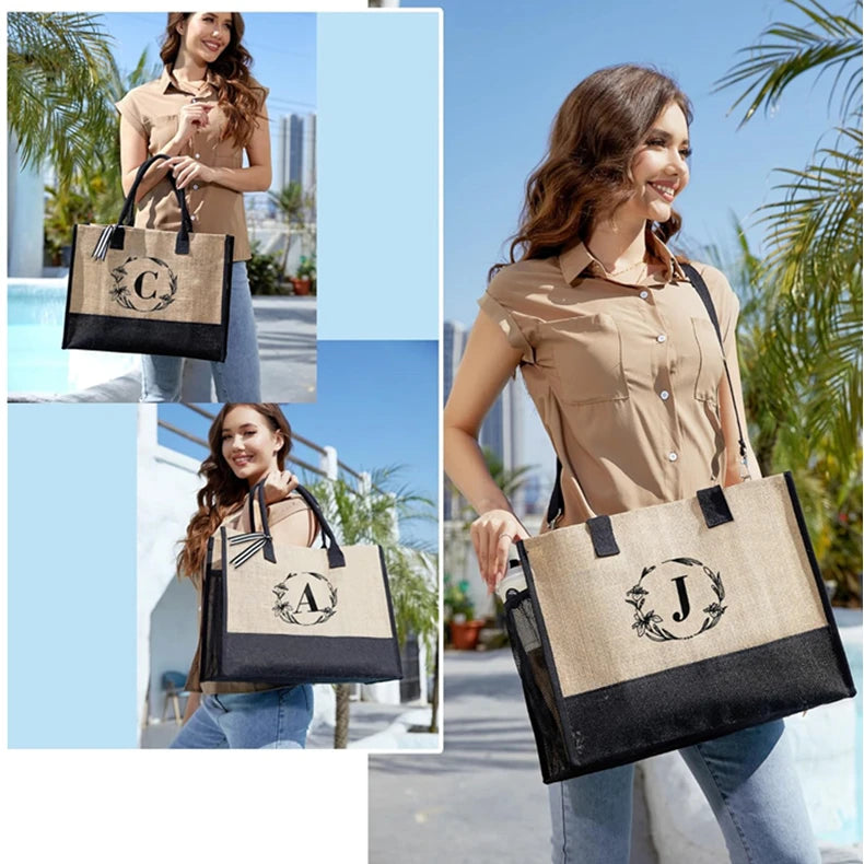 Wholesale Natural Eco Friendly Reusable Inner Lamination Laminated Linen Hessian Beach Grocery Shopping Jute Burlap Tote Bag