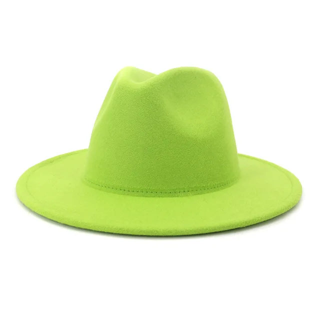 Fedora hat Women's hat wide-brimmed hat Fedora hat autumn winter men retro fashion tie-dye felt jazz Panama hat wedding hat