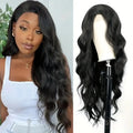 Synthetic Lace Front Wig for Women, Ginger Orange Long Curly Wavy Middle Part High Temperature Fiber Wig