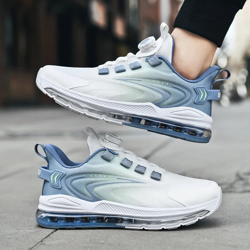 Factory Direct Air Cushion Rotating Buckle Walk Mesh Breathable Running Footwear Casual Sneakers Tennis Shoe Men's Sport Shoes