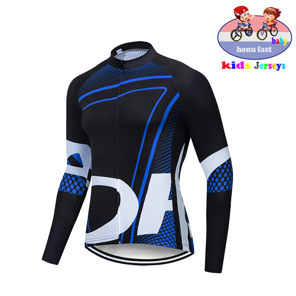 High Quality Kids Cycling Clothing Summer Kids Jersey Set Biking Long Sleeve Clothes Suit MTB Children's Cycling Wear 2021