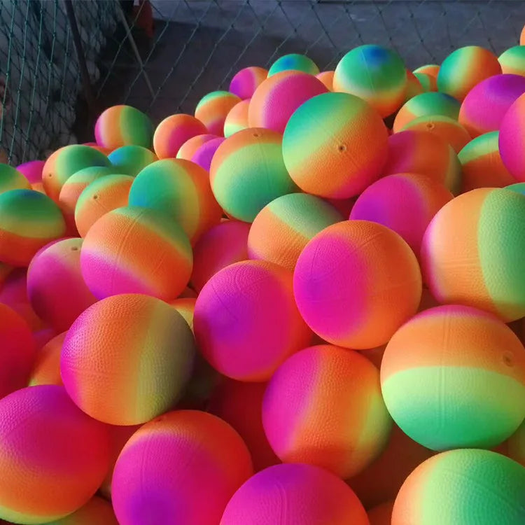 Factory Direct 15cm Rainbow Soccer Balls 6inch Rainbow Grass Balls Children's Pat Pat Playground Balls Promotional Sports Toys