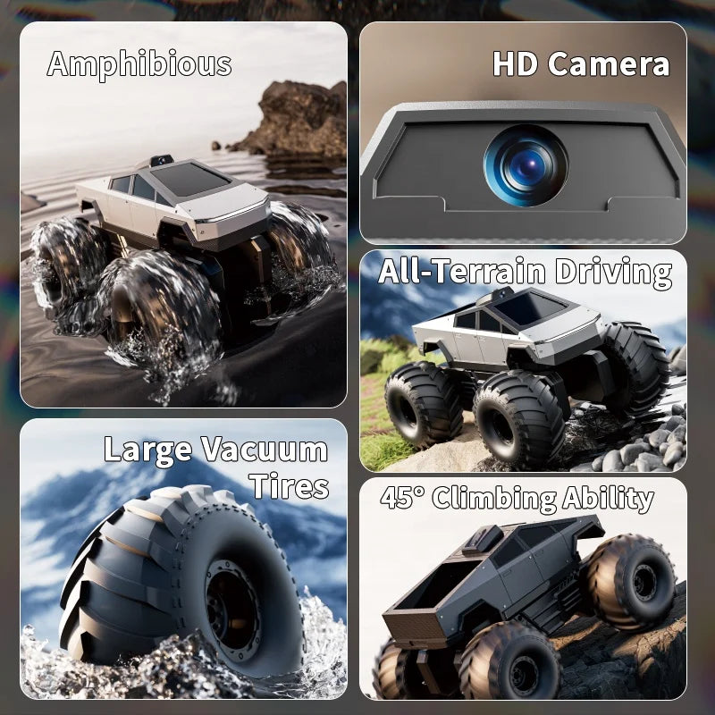 4DRC Y10 Watch Sensing 1:14 RC Car 4WD Amphibious Off-Road Vehicle All-Terrain Climbing Big Wheels 2.4G Remote Control Model Car