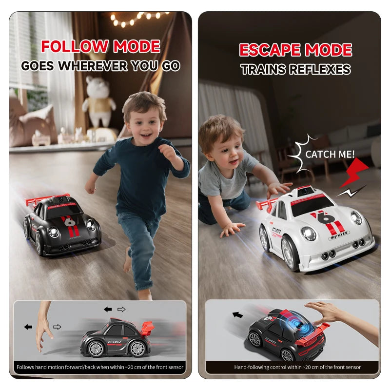 C6 Mini Racing Car Drift Interactive Toy Electric Music with Camera Screen Control Obstacle Avoidance & Indoor Use Ages 7-14