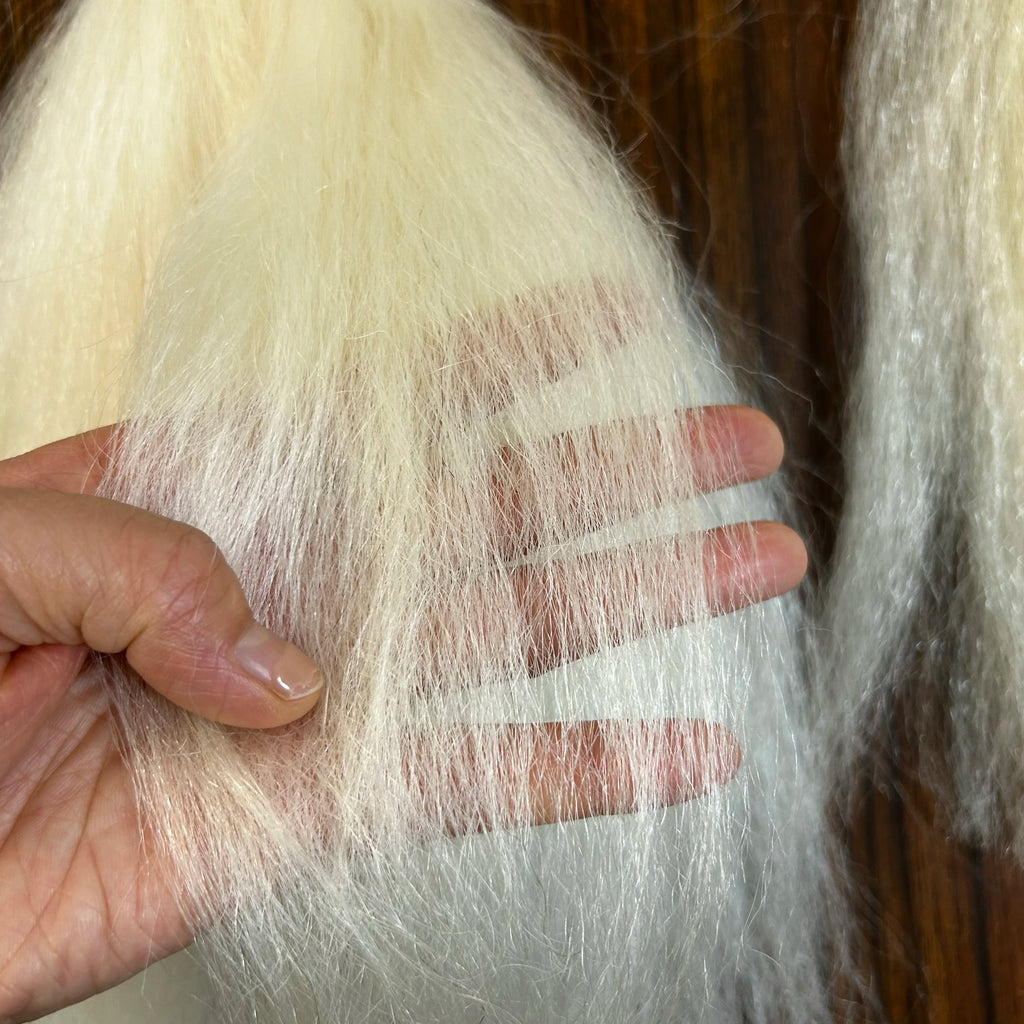 16'' Hair Length Yak Hair Double Drawn Bleached White Hair Bundle - min Order 100g