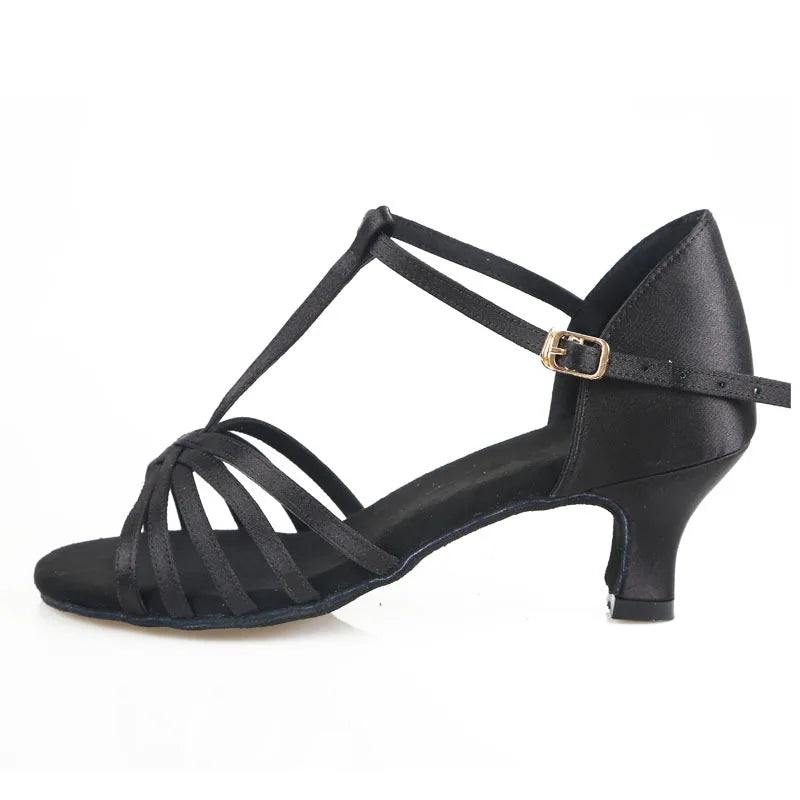 High Heels Female Professional Dance Shoes Batch Hair Soft Soled Latin Shoes Middle Heel Dancing Shoes