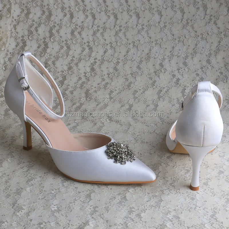 Customized White Shoes for Wedding Women Stiletto Heels