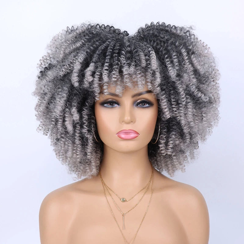 Cheap Price French Kinky Curl Curly Wig Neutral Short African for Cosplay Synthetic High Temperature Fiber Black Women's Wig