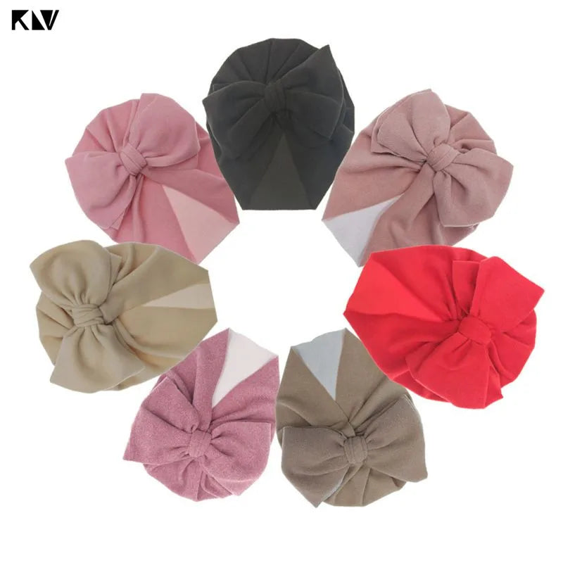 Baby Hat Girls Bows Turban Hats Infant Photography Props Cotton Kids Beanie Baby Cap Accessories Children Hats Newborns Bonnet