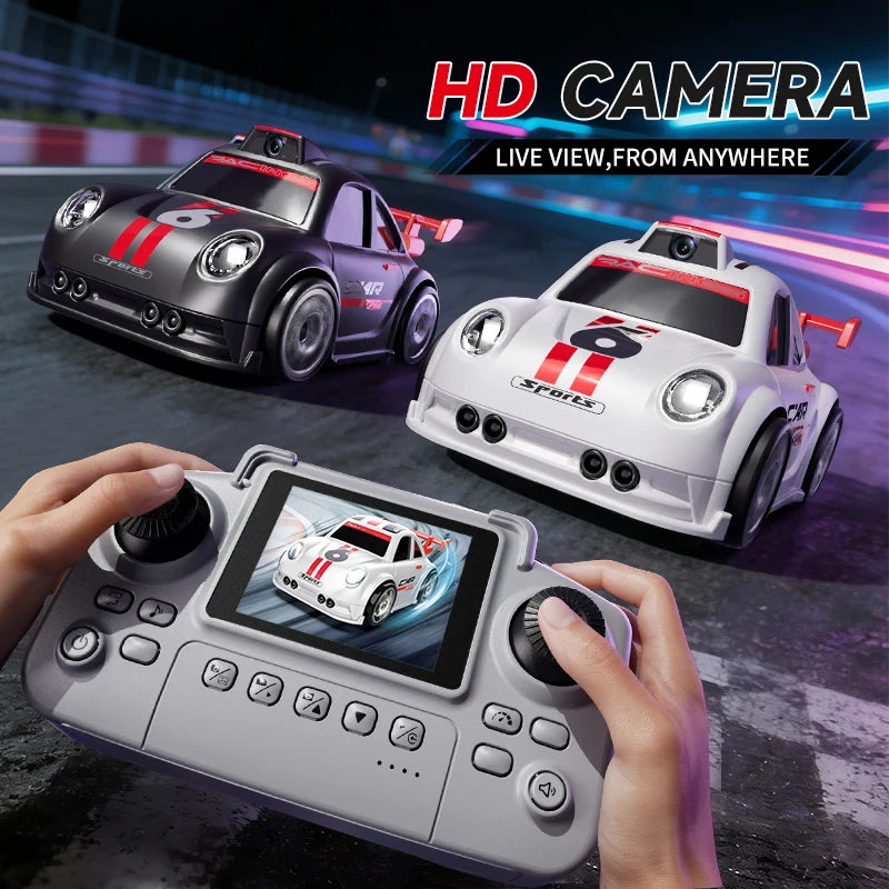 C6 Mini Racing Car Drift Interactive Toy Electric Music with Camera Screen Control Obstacle Avoidance & Indoor Use Ages 7-14