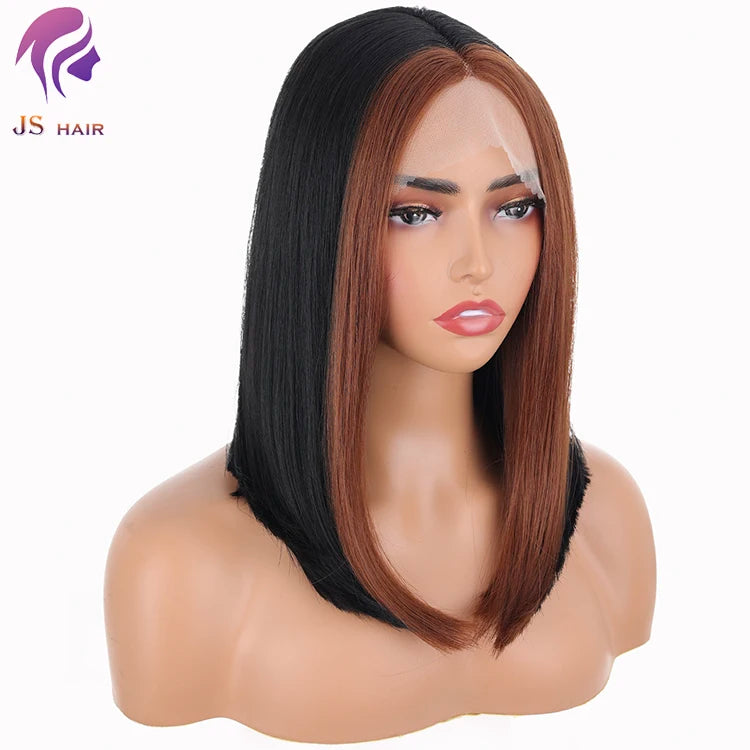 Hot Sale Hot Straight Bob Wigs for Women Black Synthetic Wig Shoulder Length Middle Parting Heat Resistant Wig for Cosplay