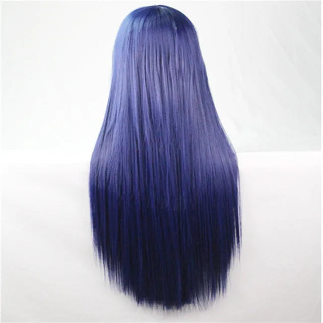 Synthetic Hair Wigs For Women Cosplay Wig 80 cm Straight Long Light Purple Wig With Bangs Pink Red Blue Blonde Brown Black Green