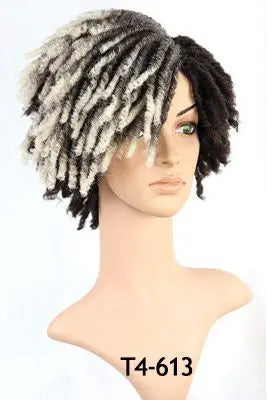 Factory Price Dreadlock Wigs for Black Women Short Natural Twist Curl Faux Crochet Hair Braids Ombre Color Dread Locs Wig
