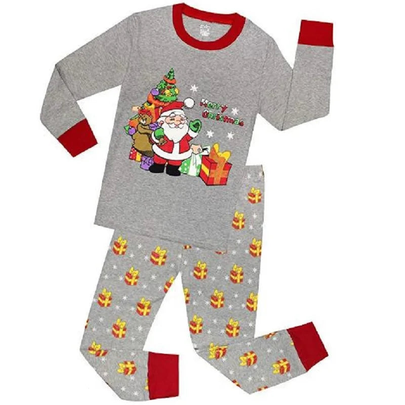 Excavator Children Pajamas Sets Kids Sleepwear Suit Sleeved T-Shirts Trousers Boy Clothes Pj's Infant Pijama Fashion Tops Pant