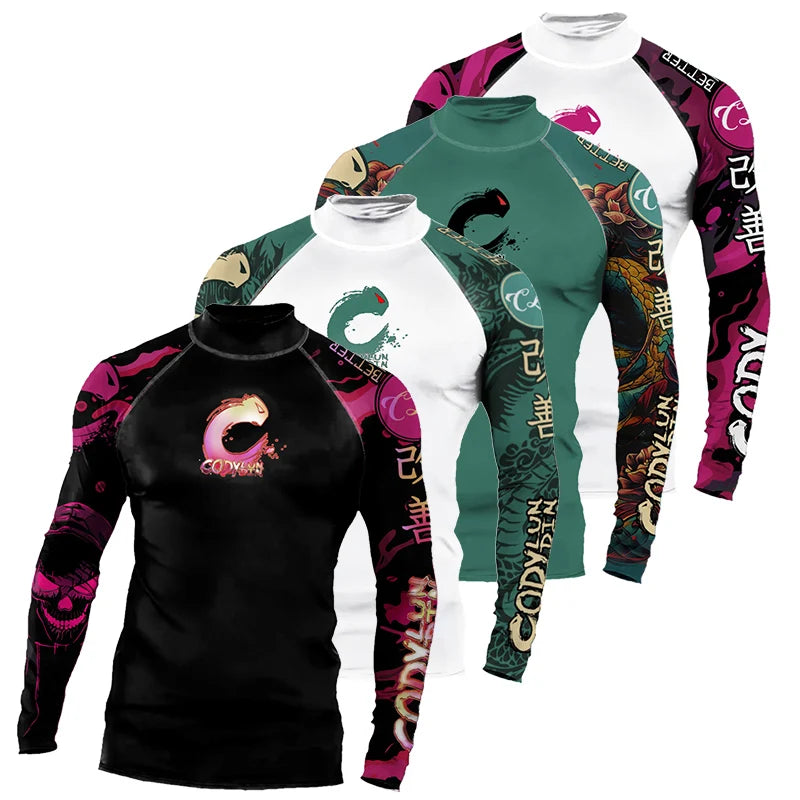 High Quality Custom Logo Design Your Own Performance Fitness Shirt Quick Dry UV Protection Long Sleeve Fishing Rashguard for Men
