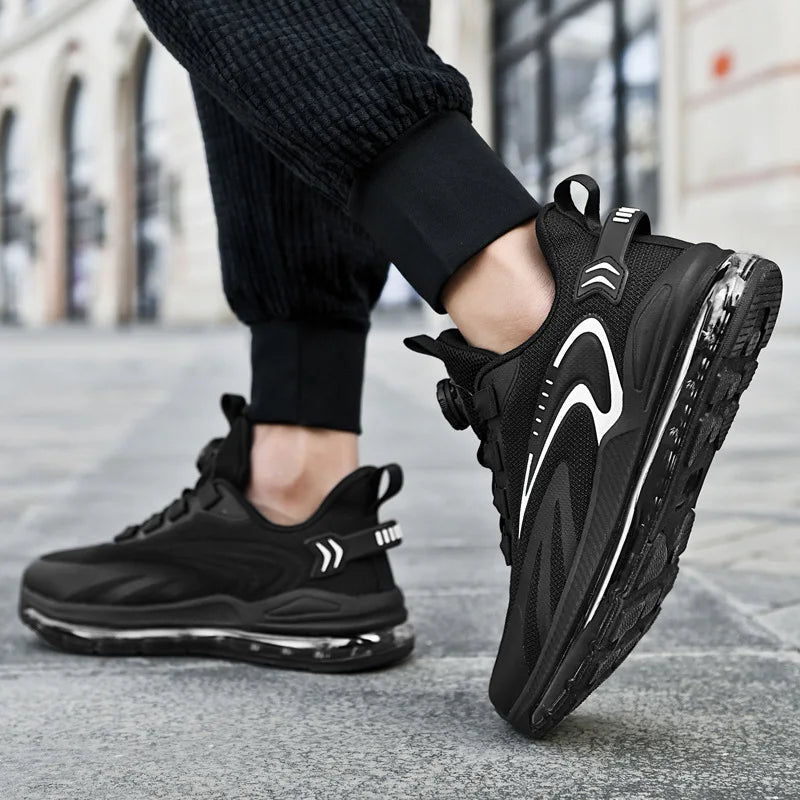 Factory Direct Air Cushion Rotating Buckle Walk Mesh Breathable Running Footwear Casual Sneakers Tennis Shoe Men's Sport Shoes