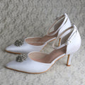 Customized White Shoes for Wedding Women Stiletto Heels