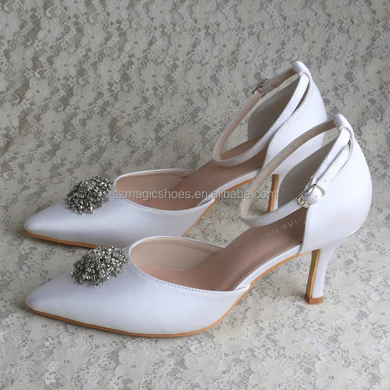 Customized White Shoes for Wedding Women Stiletto Heels