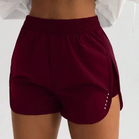 Women High-Waisted Slimming Workout Shorts With Side Slit, Stretch for Flexible Movement, Ideal for Yoga and Urban Strolling