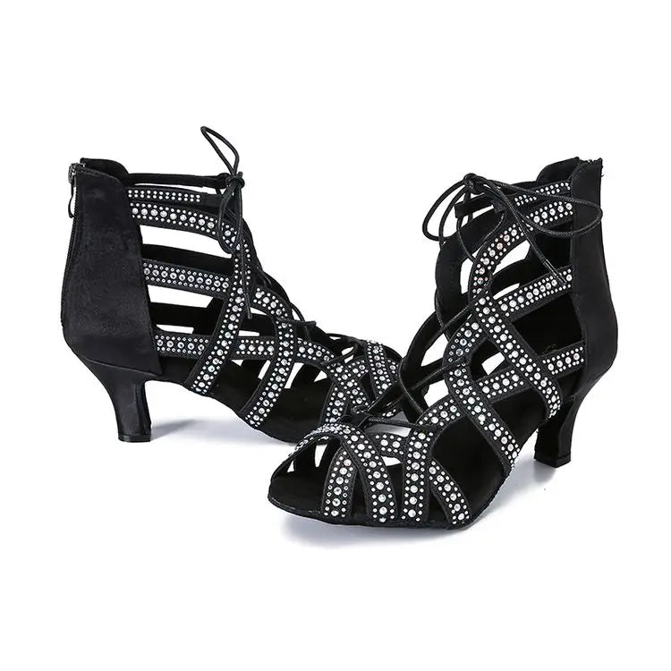 High Quality Comfortable Women's Summer Ballroom/Latin Dance Shoes with Air Cushion and PU Upper Fine High Heels for Girls
