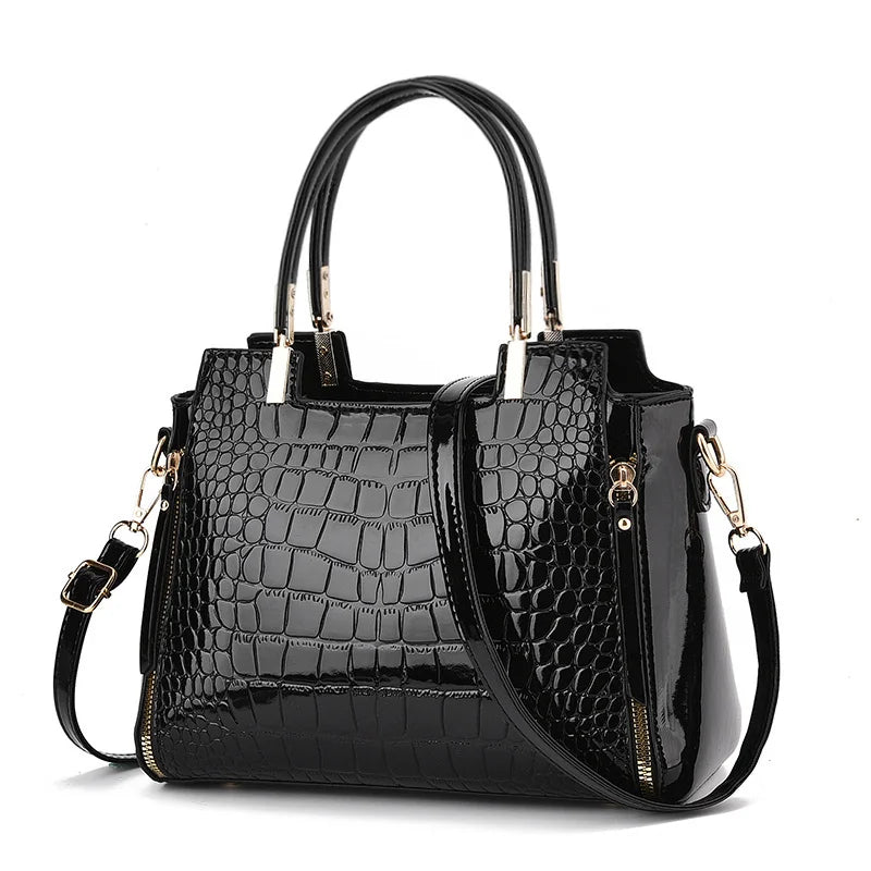 2024 New Crocodile Pattern Large Capacity Versatile Fashion Retro Simple Elegant Temperament Women's Shoulder Bag