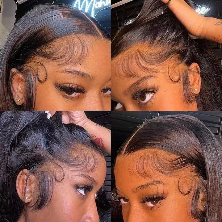 Top Grade 15A SDD Raw Virgin Vietnamese Bone Straight Human Hair Super Double Drawn Short Bob Wig Transparent Lace Front Wig