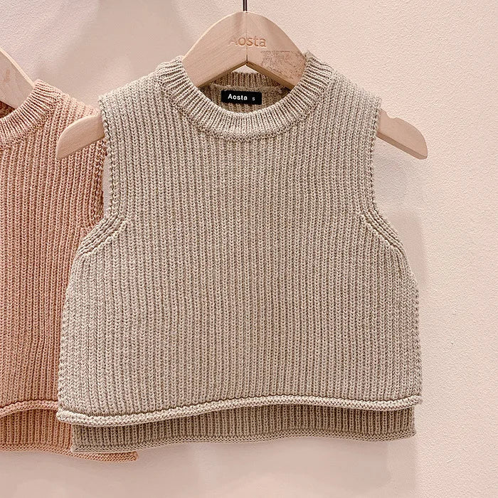 Baby Girls Sweaters Baby Girl Solid Sleeveless Pullover Vest Baby Boys Sweaters Knit Vest Kids Toddler Autumn Outerwear