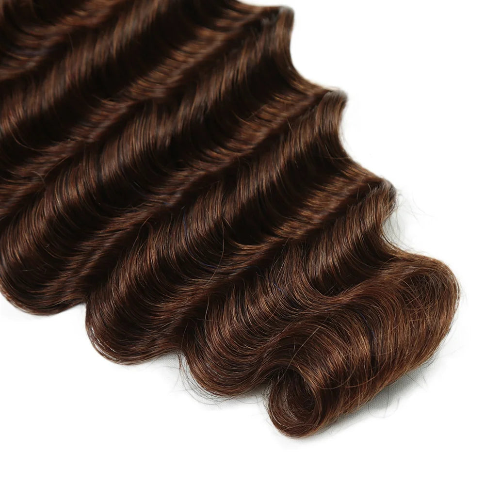 4# Bulk Human Hair for Braiding Color Double Drawn Deep Wave Bulk Human Hair No Weft Bundles for Boho Knotsless Braids