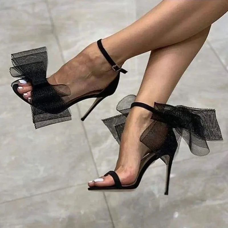 Brand New Designer 2025 Wedding Sandals Women Big Bow Knot Dress Party Fashion Sexy Ladies Shoes Pumps High Heels
